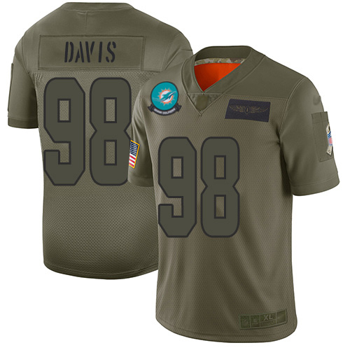 Nike Miami Dolphins #98 Raekwon Davis Camo Youth Stitched NFL Limited 2019 Salute To Service Jersey->youth nfl jersey->Youth Jersey
